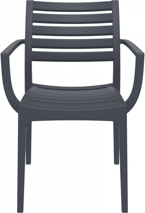 SIESTA ARTEMIS Scaun gradina cu brate, 58x58xh82cm, polipropilena cu fibra de sticla, gri [2]