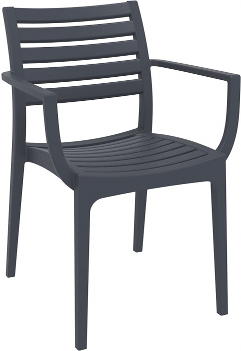 SIESTA ARTEMIS Scaun gradina cu brate, 58x58xh82cm, polipropilena cu fibra de sticla, gri [1]