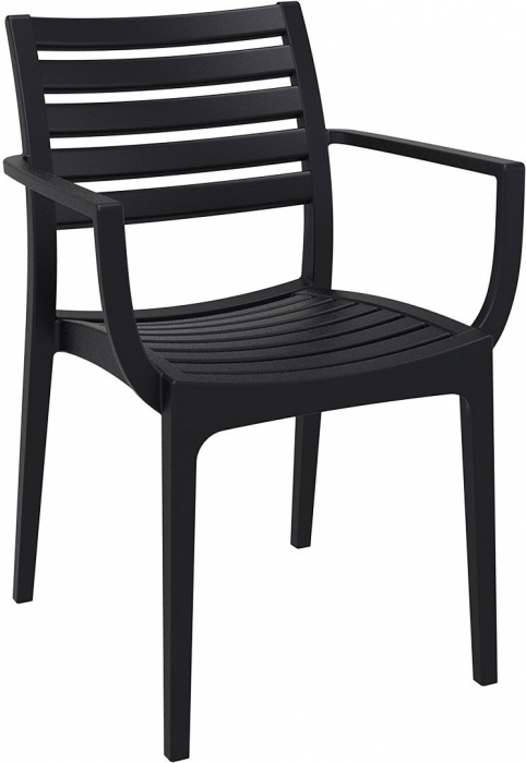 SIESTA ARTEMIS Scaun gradina cu brate, 58x58xh82cm, polipropilena cu fibra de sticla, negru [1]