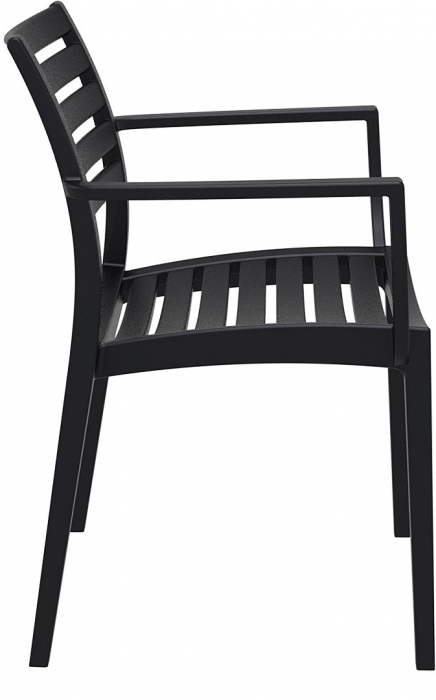 SIESTA ARTEMIS Scaun gradina cu brate, 58x58xh82cm, polipropilena cu fibra de sticla, negru [3]
