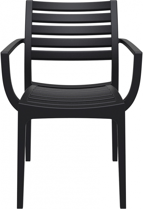 SIESTA ARTEMIS Scaun gradina cu brate, 58x58xh82cm, polipropilena cu fibra de sticla, negru [2]