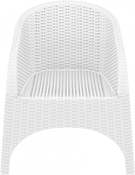 SIESTA ARUBA Fotoliu aspect ratan, 74x75xh80cm, plastic cu fibra de sticla, aspect ratan, alb [2]