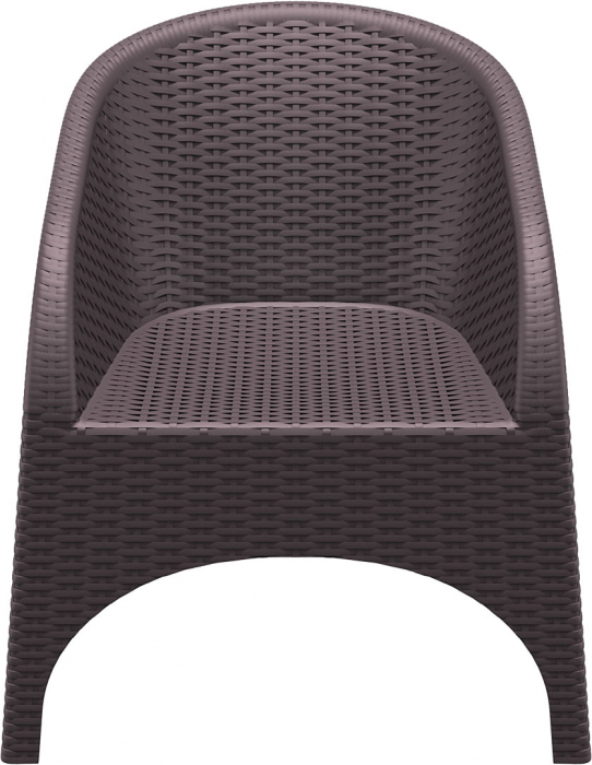 SIESTA ARUBA Fotoliu aspect ratan, 74x75xh80cm, plastic cu fibra de sticla, aspect ratan, maro [2]