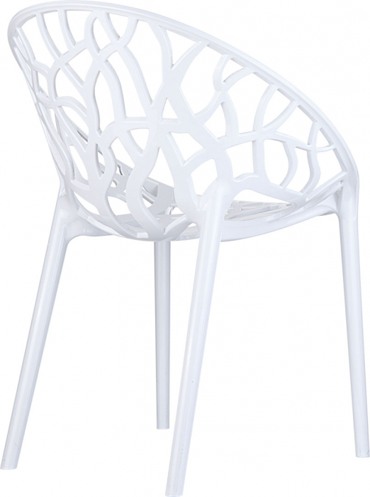 SIESTA CRISTAL Scaun policarbonat tip scoica, 59x60xh80cm, alb lucios [3]