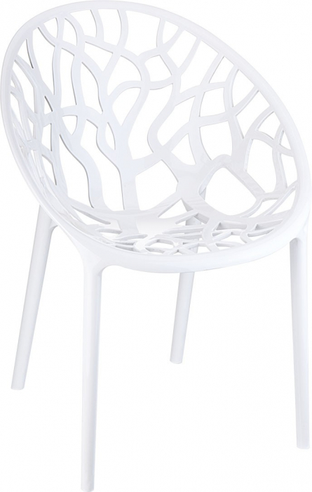 SIESTA CRISTAL Scaun policarbonat tip scoica, 59x60xh80cm, alb lucios [1]