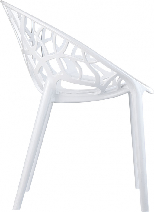 SIESTA CRISTAL Scaun policarbonat tip scoica, 59x60xh80cm, alb lucios [2]