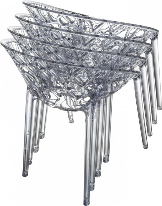 SIESTA CRISTAL Scaun policarbonat tip scoica, 59x60xh80cm, chihlimbar transparent [4]