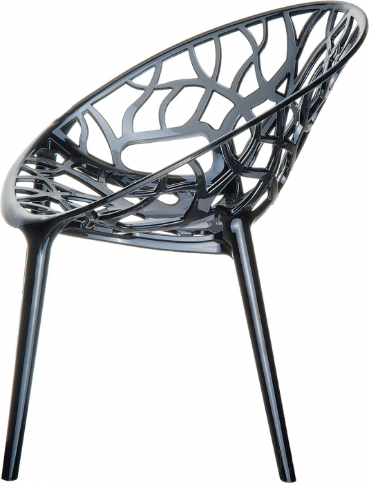SIESTA CRISTAL Scaun policarbonat tip scoica, 59x60xh80cm, negru [2]