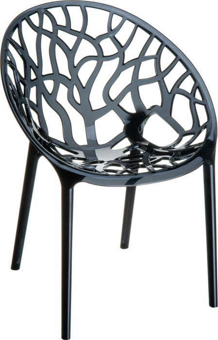 SIESTA CRISTAL Scaun policarbonat tip scoica, 59x60xh80cm, negru [1]