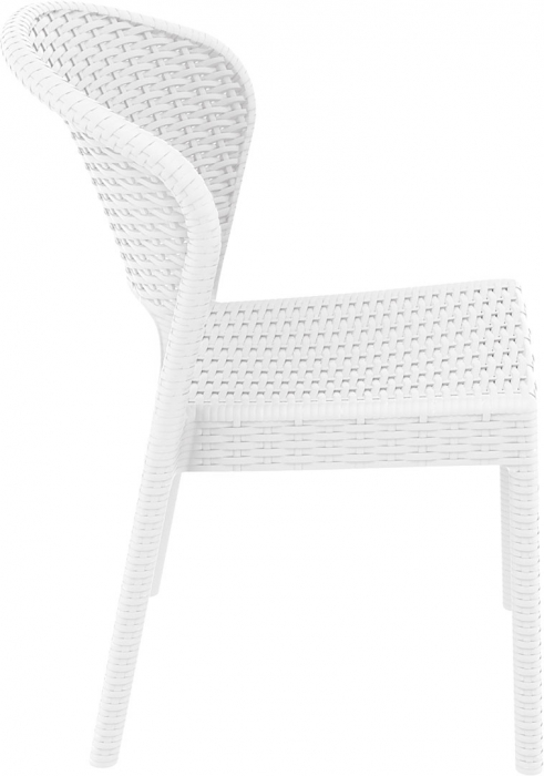 SIESTA DAYTONA Scaun terasa aspect ratan, 55x61xh81cm, plastic cu fibra de sticla, alb [3]