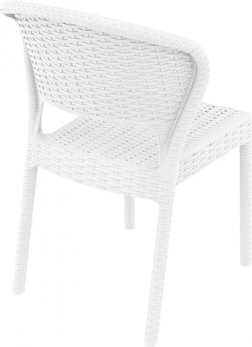 SIESTA DAYTONA Scaun terasa aspect ratan, 55x61xh81cm, plastic cu fibra de sticla, alb [4]