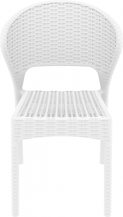 SIESTA DAYTONA Scaun terasa aspect ratan, 55x61xh81cm, plastic cu fibra de sticla, alb [2]
