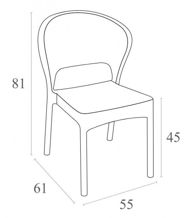 SIESTA DAYTONA Scaun terasa aspect ratan, 55x61xh81cm, plastic cu fibra de sticla, alb [8]