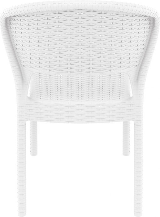 SIESTA DAYTONA Scaun terasa aspect ratan, 55x61xh81cm, plastic cu fibra de sticla, alb [5]