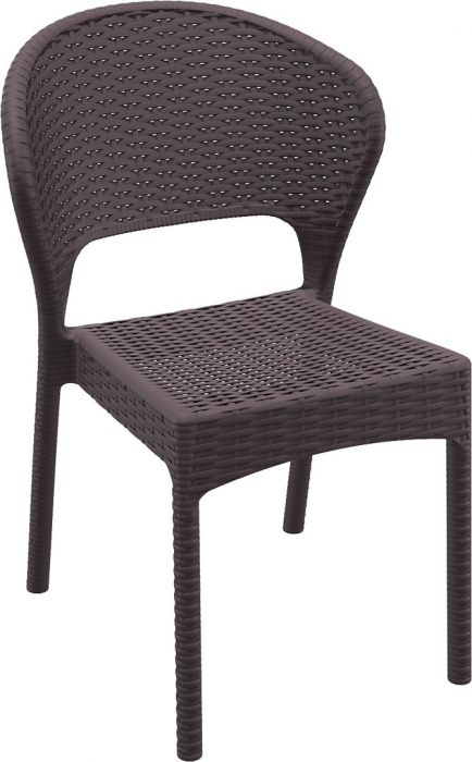 SIESTA DAYTONA Scaun terasa aspect ratan, 55x61xh81cm, plastic cu fibra de sticla, maro [1]
