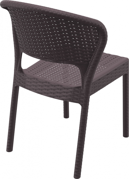 SIESTA DAYTONA Scaun terasa aspect ratan, 55x61xh81cm, plastic cu fibra de sticla, maro [4]