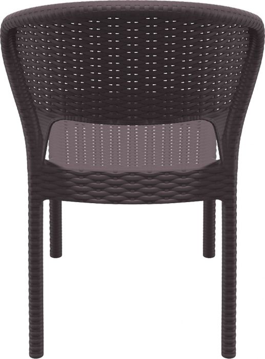 SIESTA DAYTONA Scaun terasa aspect ratan, 55x61xh81cm, plastic cu fibra de sticla, maro [5]