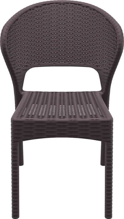 SIESTA DAYTONA Scaun terasa aspect ratan, 55x61xh81cm, plastic cu fibra de sticla, maro [2]