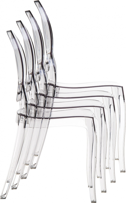 SIESTA ELIZABETH Scaun policarbonat transparent, 47x50xh90cm [4]