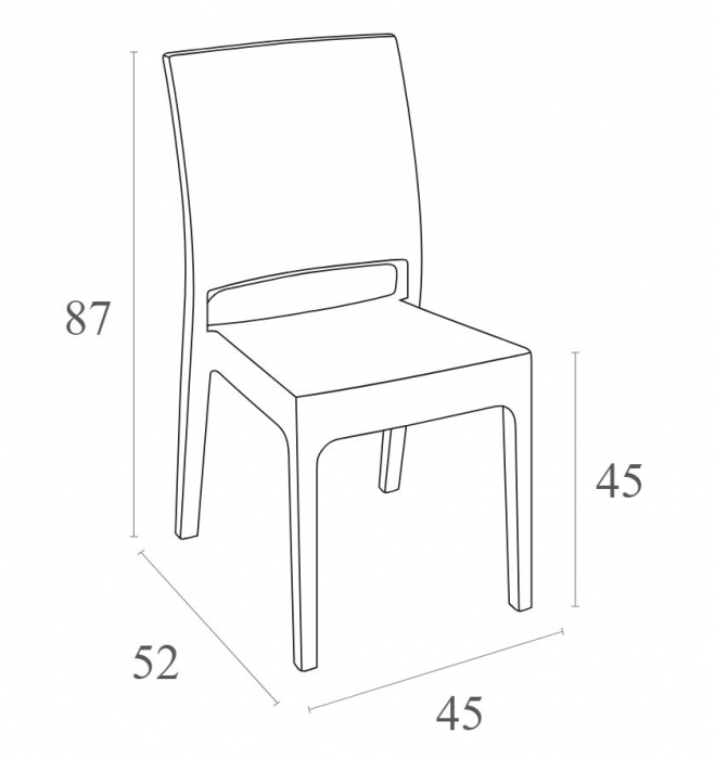 SIESTA FLORIDA Scaun 45x52xh87cm, plastic cu fibra de sticla, aspect ratan, alb [7]