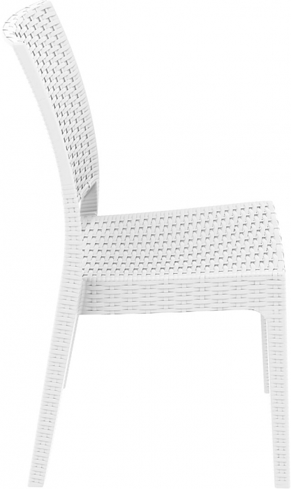 SIESTA FLORIDA Scaun 45x52xh87cm, plastic cu fibra de sticla, aspect ratan, alb [3]