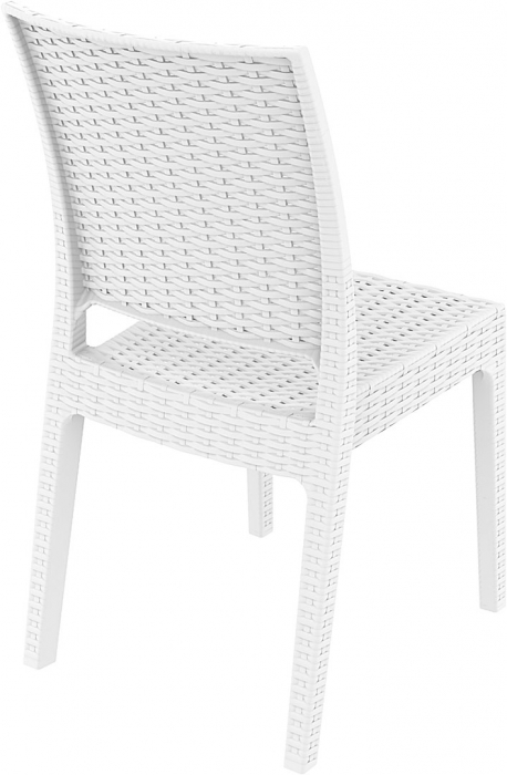 SIESTA FLORIDA Scaun 45x52xh87cm, plastic cu fibra de sticla, aspect ratan, alb [4]