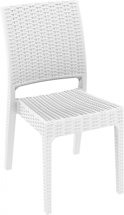 SIESTA FLORIDA Scaun 45x52xh87cm, plastic cu fibra de sticla, aspect ratan, alb [1]