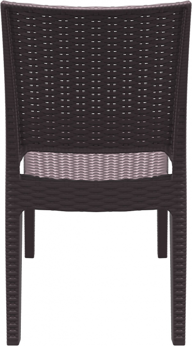 SIESTA FLORIDA Scaun 45x52xh87cm, plastic cu fibra de sticla, aspect ratan, maro [5]