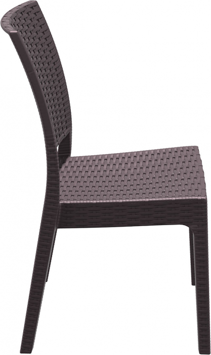 SIESTA FLORIDA Scaun 45x52xh87cm, plastic cu fibra de sticla, aspect ratan, maro [3]
