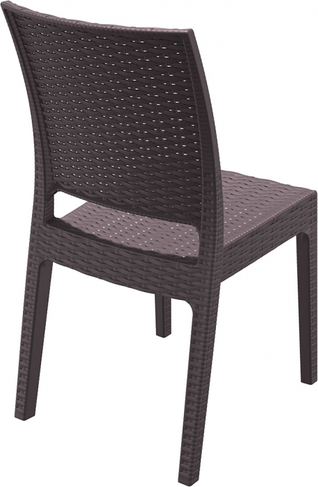SIESTA FLORIDA Scaun 45x52xh87cm, plastic cu fibra de sticla, aspect ratan, maro [4]