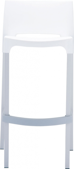 SIESTA GIO Scaun bar, polipropilena, picioare aluminiu, 39x45xh96cm, alb [2]