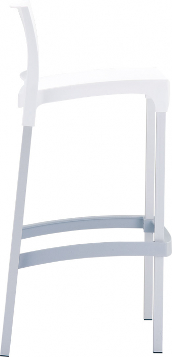 SIESTA GIO Scaun bar, polipropilena, picioare aluminiu, 39x45xh96cm, alb [3]