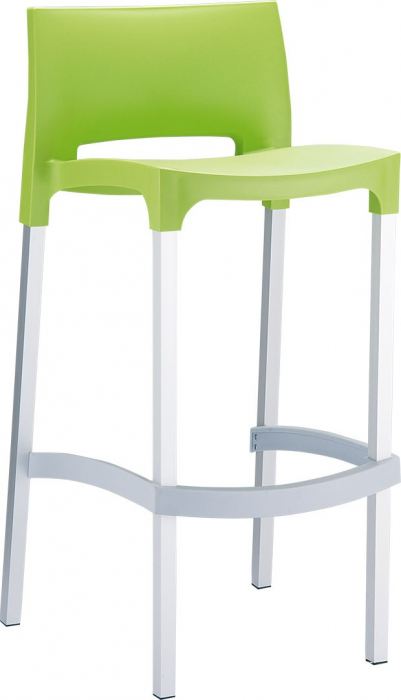 SIESTA GIO Scaun bar, polipropilena, picioare aluminiu, 39x45xh96cm, verde [1]
