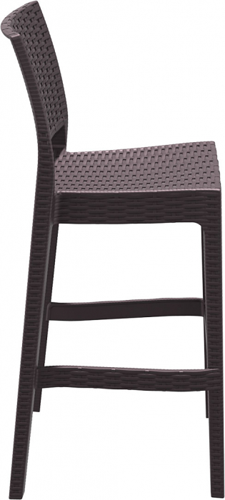 SIESTA JAMAICA Scaun bar, aspect ratan, polipropilena cu fibra de sticla, 40x51xh108cm, maro [2]