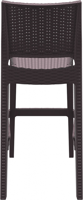 SIESTA JAMAICA Scaun bar, aspect ratan, polipropilena cu fibra de sticla, 40x51xh108cm, maro [4]