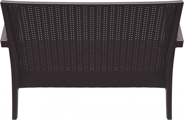 SIESTA MIAMI Canapea cu brate, 128x77xh89cm, plastic cu fibra de sticla, aspect ratan, maro [5]