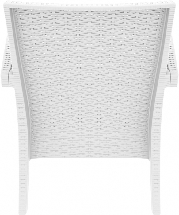 SIESTA MIAMI Fotoliu cu brate, 72x76xh89cm, plastic cu fibra de sticla, aspect ratan, alb [5]