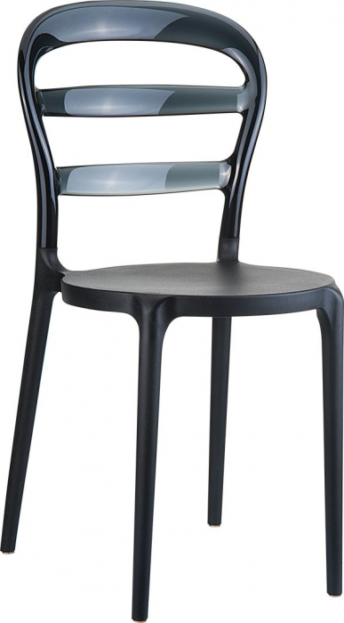 SIESTA MISS BIBI Scaun plastic negru, 42x50xh85cm [1]