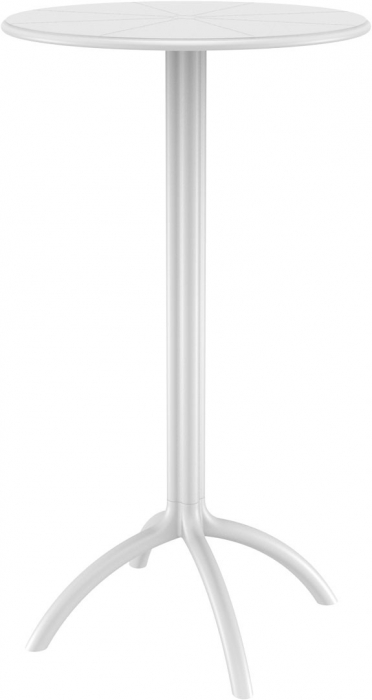 SIESTA OCTOPUS Masa bar rotunda, D60xh108cm, polipropilena cu fibra de sticla, alba [1]