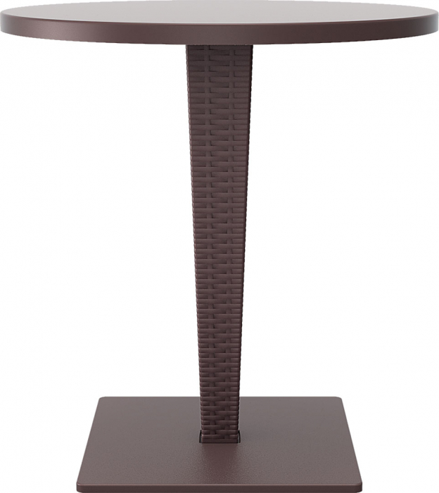 SIESTA RIVA Masa rotunda terasa, D70xh74cm, blat werzalit, picior poliratan, baza aluminiu, maro [2]