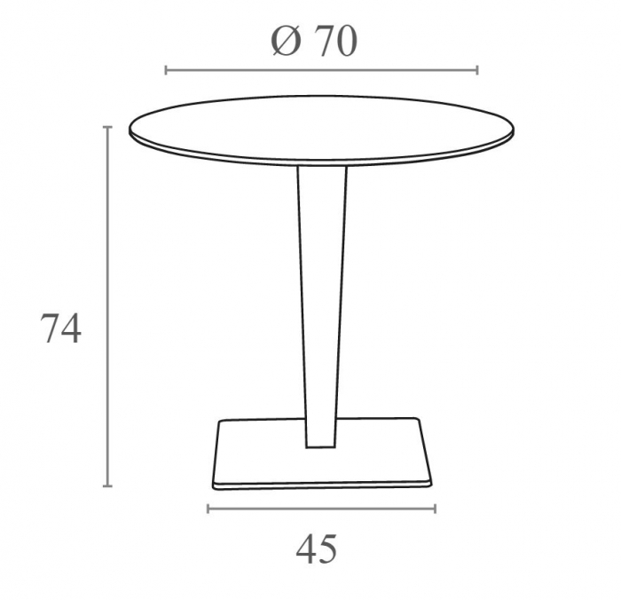SIESTA RIVA Masa rotunda terasa, D70xh74cm, blat werzalit, picior poliratan, baza aluminiu, maro [3]