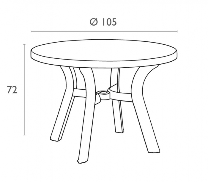 SIESTA TRUVA Masa rotunda din plastic, D105xh72cm, culoare alba [2]