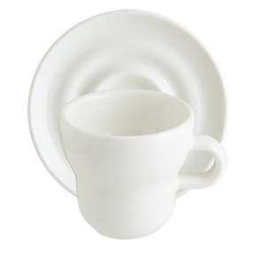 KAFF - BONNA KAFF Ceasca cu farfurioara pentru espresso, din portelan, 75ml (KAF01ESP-F + KAF01ESP-T)