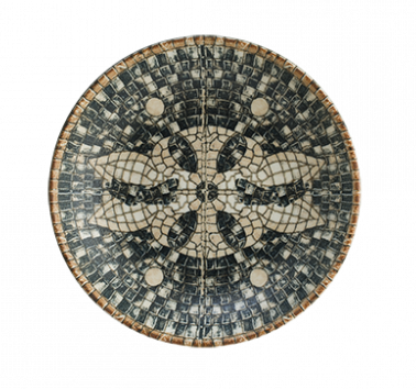 Bonna Premium Portelain - BONNA MESOPOTAMIA Farfurie portelan adanca MOSAIC BLACK 23cm, 1000ml (S-MT-MZPMB BLM 23CK)