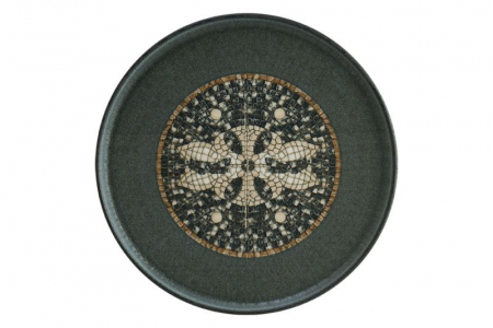Bonna Premium Portelain - BONNA MESOPOTAMIA MOSAIC ANTHRACITE Farfurie intinsa D22cm, portelan (S-MT-MZPMAHYG 22DZ)