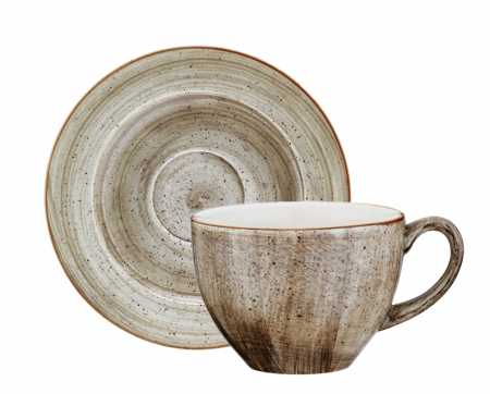 TERRAIN Aura Collections - BONNA TERRAIN Ceasca si farfurioara din portelan 230ml (ATR RIT 01CFT)