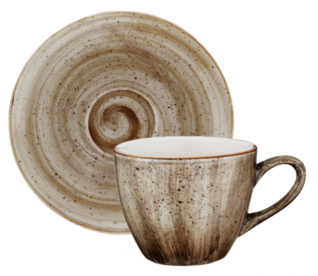TERRAIN Aura Collections - BONNA TERRAIN Ceasca si farfurioara din portelan 70ml (ATR RIT 02KFT)