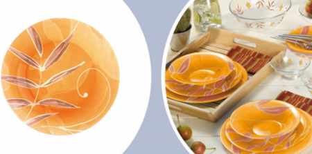 Produse - BORMIOLI ACQUAMARINA Set serviciu masa din opal 19 piese ARANCIO