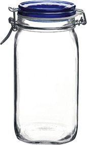 FIDO - BORMIOLI FIDO Borcan sticla cu inchidere ermetica 1500ml capac albastru (1.49540)