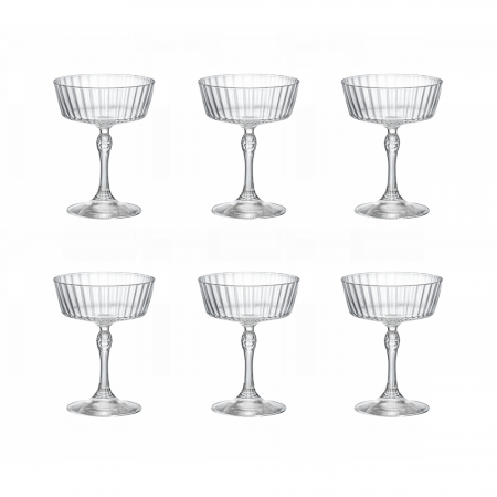 AMERICA - BORMIOLI ROCCO AMERICA '20S Set 6 pahare cocktail FIZZ 275ml